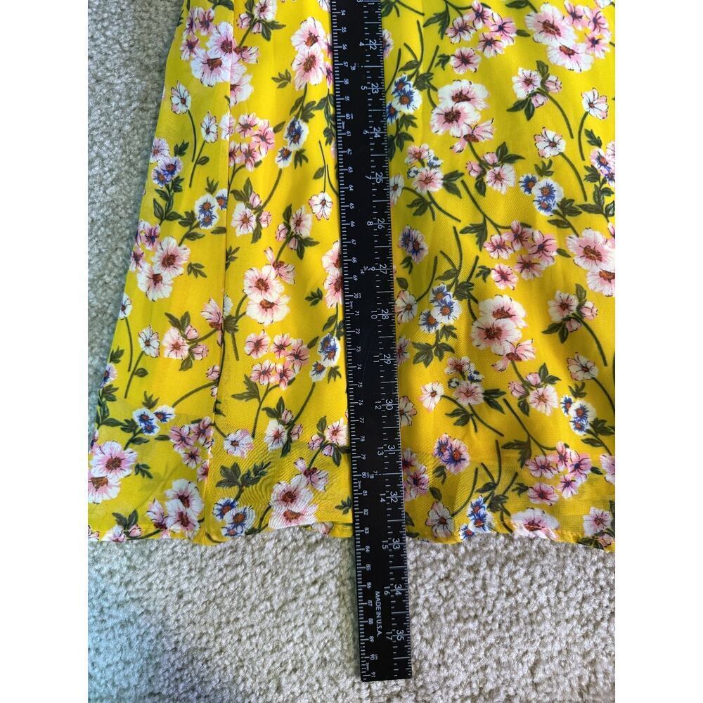 Harper Heritage Dora Yellow Floral Wrap Dress Size XS Summer Party Cocktail C710 - Picture 9 of 10